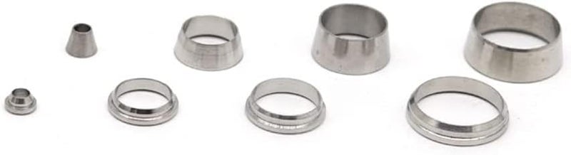 Yoebor Metalwork Stainless Steel 304 Compression Double Ferrule 3/16" Tube OD Sleeve Ring, Pack of 10 Pairs - Image 5